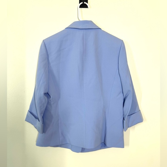 *NWT* Kasper One Button Jacket Womens Size 8 California Sky Blue Cuff Sleeve - Picture 4 of 8